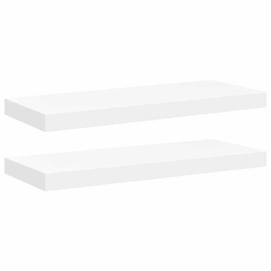 323812 vidaXL Floating Wall Shelves 2 pcs White 60x23,5x3,8 cm MDF