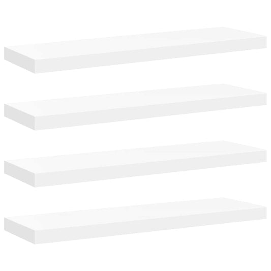 vidaXL Floating Wall Shelves 4 pcs White 80x23.5x3.8 cm MDF