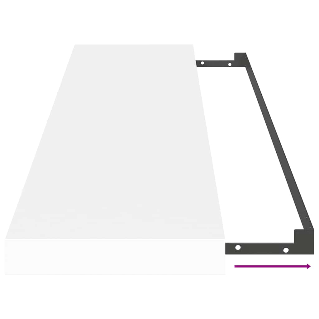 vidaXL Floating Wall Shelves 2 pcs White 90x23.5x3.8 cm MDF