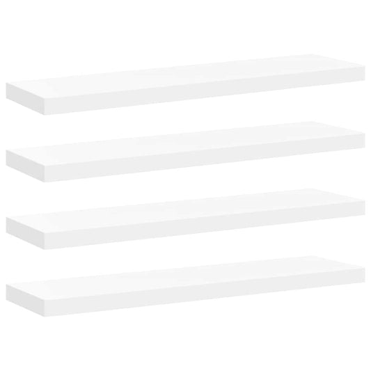 323819 vidaXL Floating Wall Shelves 4 pcs White 90x23,5x3,8 cm MDF