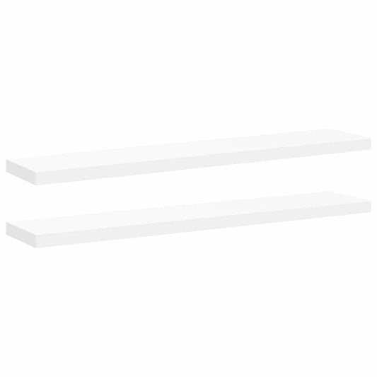 323821 vidaXL Floating Wall Shelves 2 pcs White 120x23,5x3,8 cm MDF