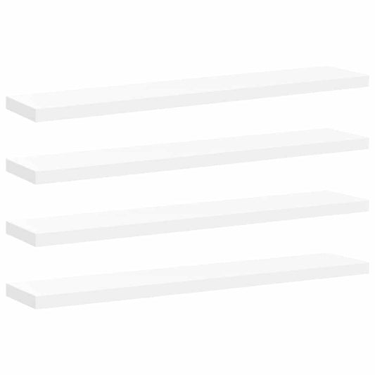 vidaXL Floating Wall Shelves 4 pcs White 120x23.5x3.8 cm MDF