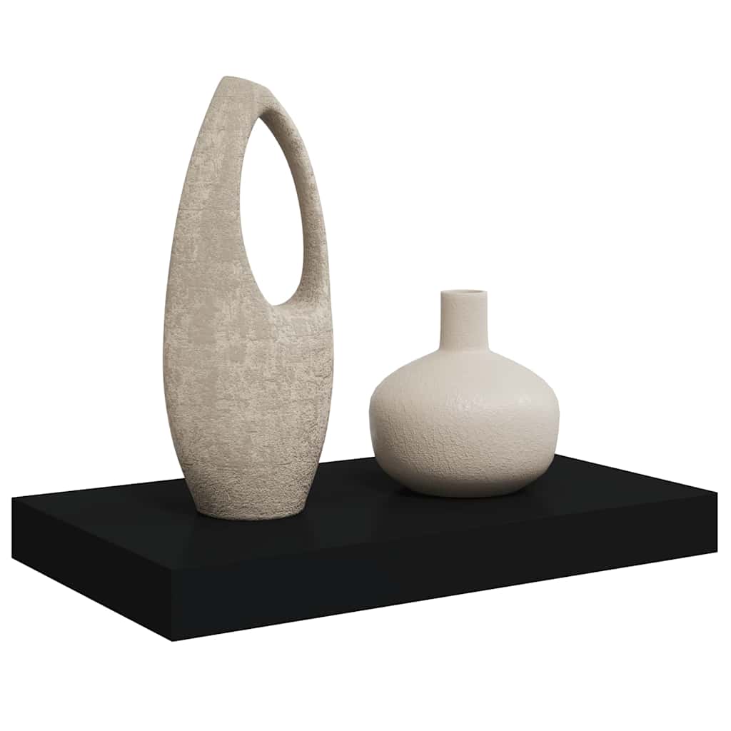vidaXL Floating Wall Shelf Black 40x23.5x3.8 cm MDF