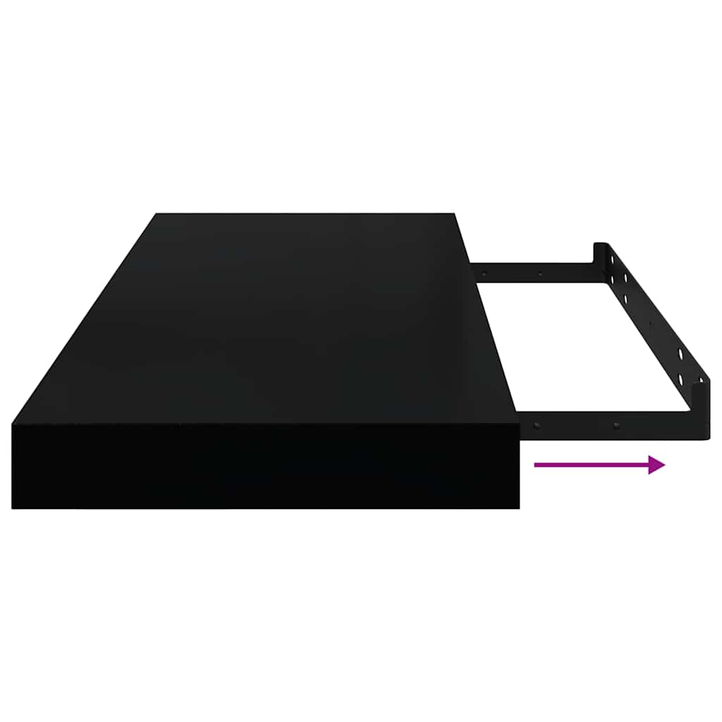 vidaXL Wall Shelf | Set of 4 | Black | Honeycomb MDF, metal | Medium