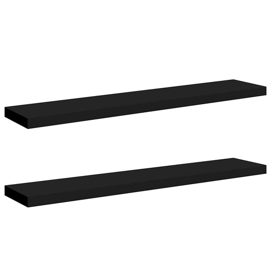 323842 vidaXL Floating Wall Shelves 2 pcs Black 120x23,5x3,8 cm MDF