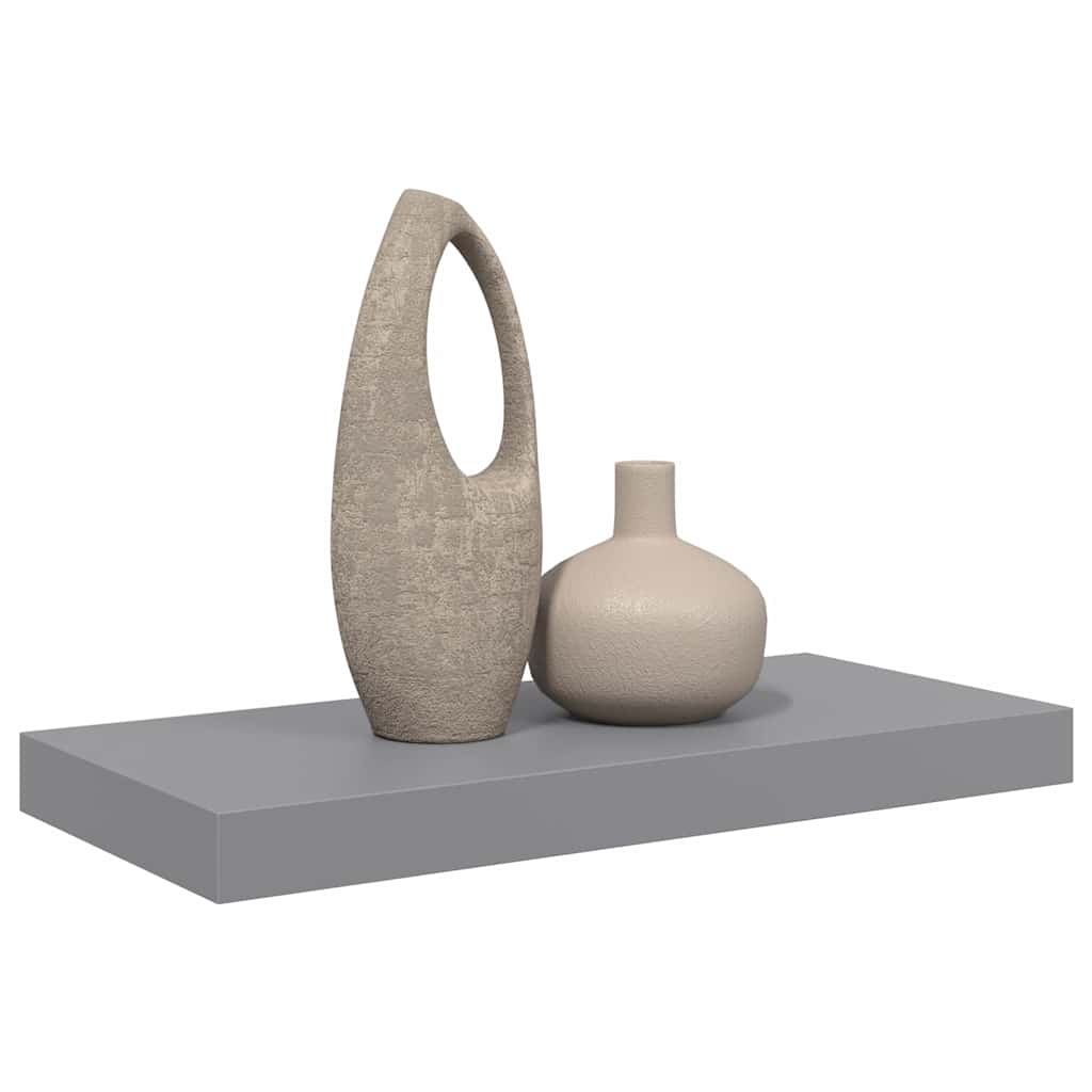 vidaXL Floating Wall Shelf Grey 50x23.5x3.8 cm MDF