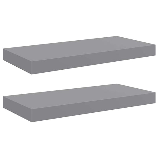 vidaXL Floating Wall Shelves 2 pcs Grey 50x23.5x3.8 cm MDF