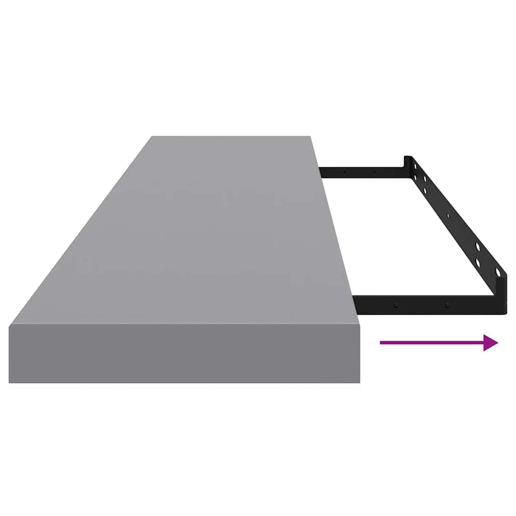 vidaXL Floating Wall Shelves 4 pcs Grey 120x23.5x3.8 cm MDF