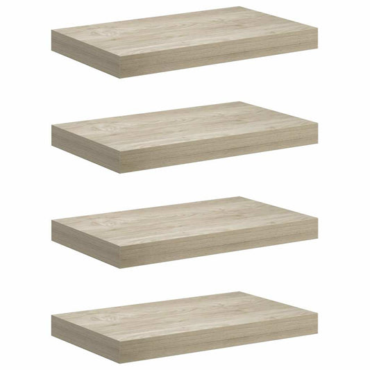 vidaXL Floating Wall Shelves 4 pcs Oak 40x23.5x3.8 cm MDF
