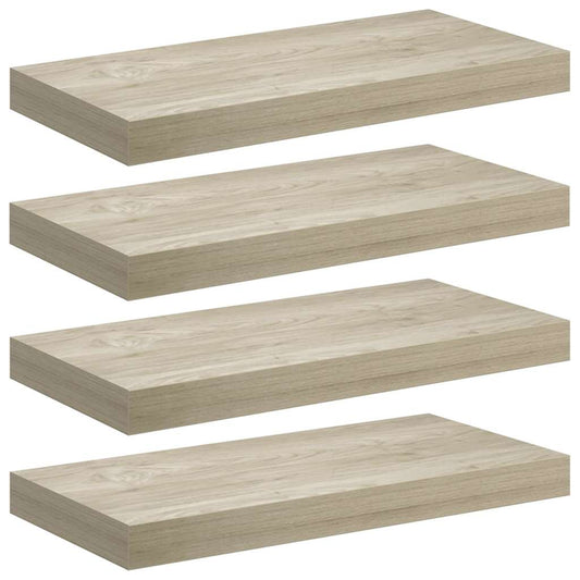 vidaXL Floating Wall Shelves 4 pcs Oak 50x23.5x3.8 cm MDF
