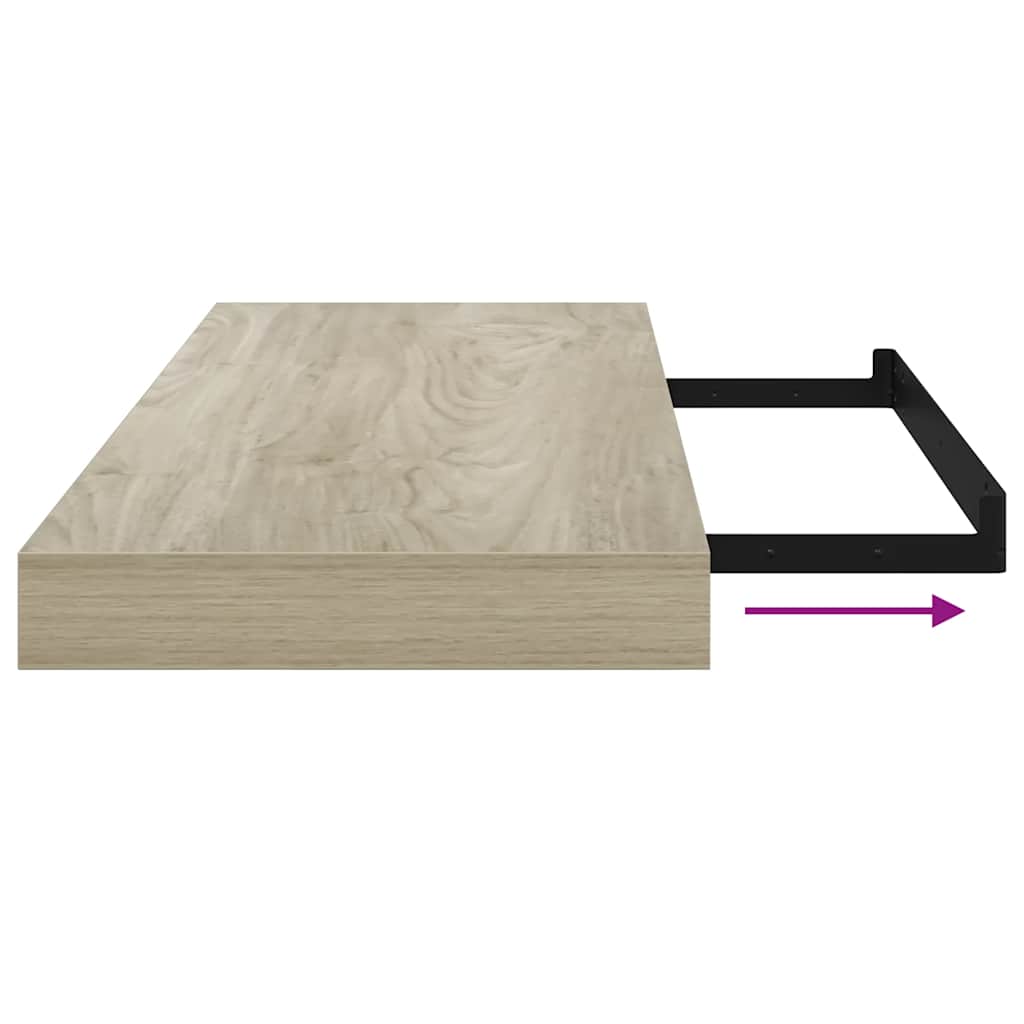 vidaXL Wall Shelf | Set of 4 | Oak | Honeycomb MDF | Medium | Wall mounting