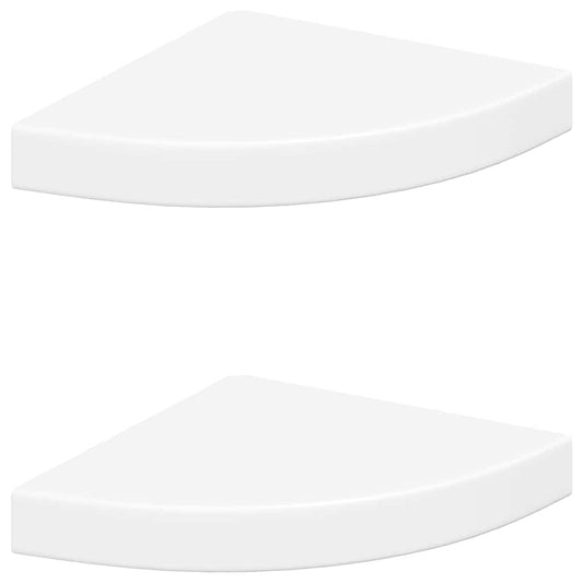 323896 vidaXL Floating Corner Shelves 2 pcs White 25x25x3,8 cm MDF