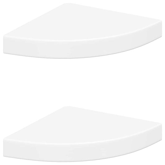 vidaXL Floating Corner Shelves 2 pcs White 25x25x3.8 cm MDF