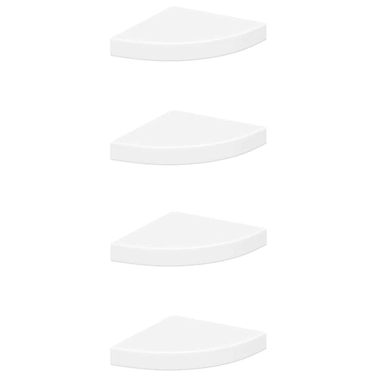 323897 vidaXL Floating Corner Shelves 4 pcs White 25x25x3,8 cm MDF