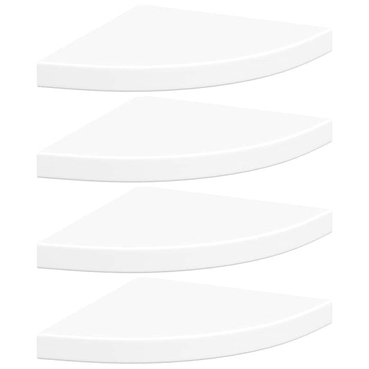 vidaXL Floating Corner Shelves 4 pcs White 35x35x3.8 cm MDF