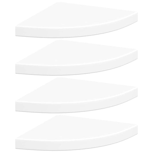 323918 vidaXL Floating Corner Shelves 4 pcs White 35x35x3,8 cm MDF