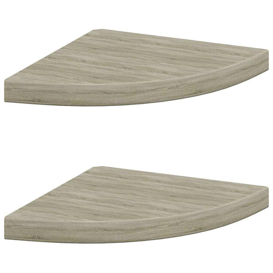 323926 vidaXL Floating Corner Shelves 2 pcs Oak 35x35x3,8 cm MDF
