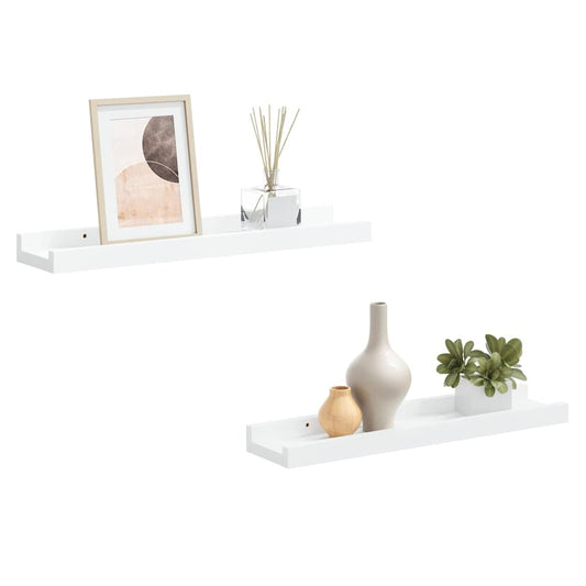323928 vidaXL Picture Frame Ledge Shelves 2 pcs White 40x9x3 cm MDF