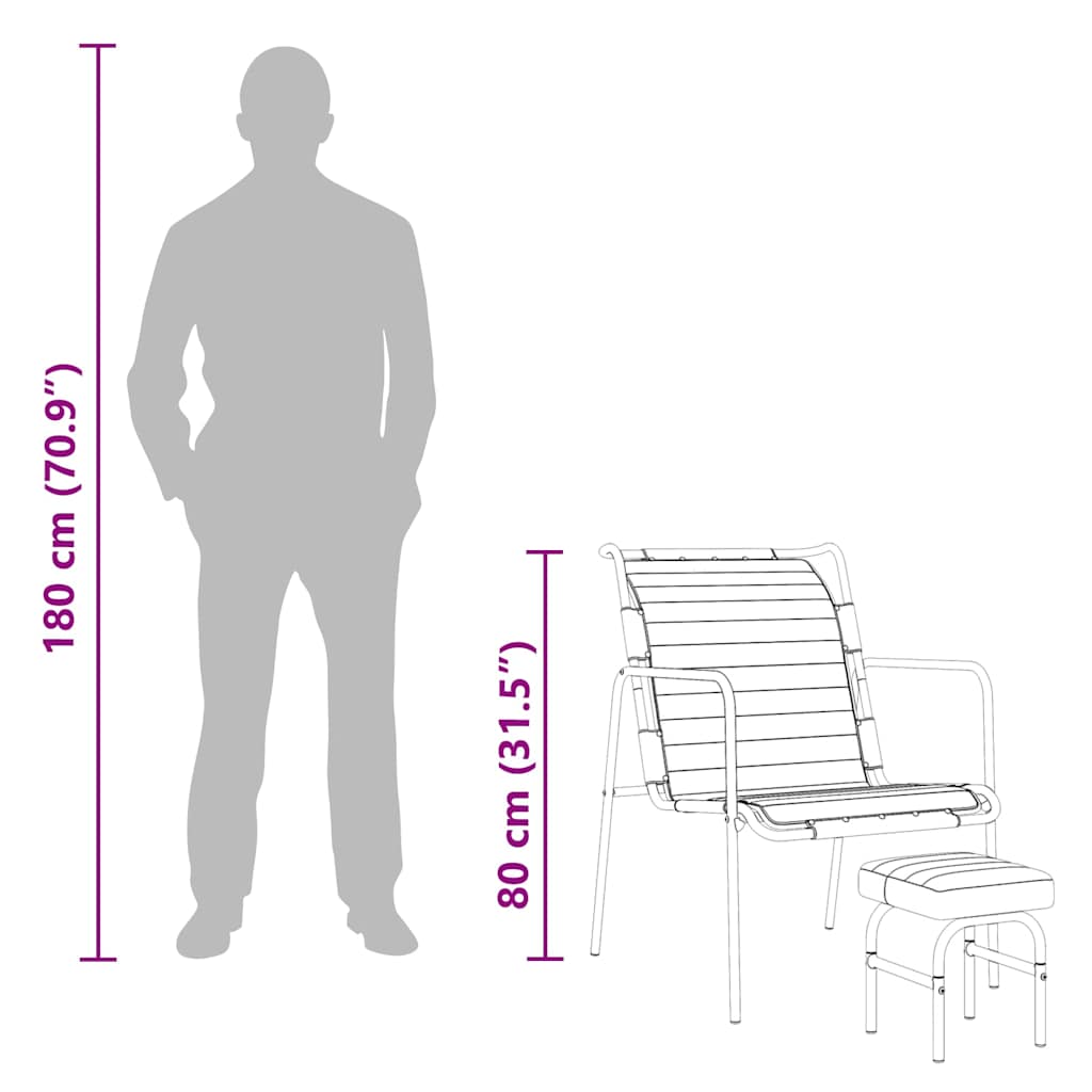 vidaXL Relaxing Armchair | Dark Brown | Real leather, powder-coated iron