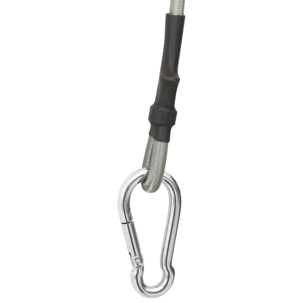 vidaXL Rope With Carabiner | Black and silver | Rubber | 70 cm long
