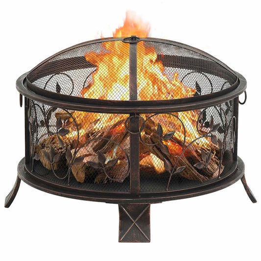 311891 vidaXL Rustic Fire Pit with Poker 67,5 cm XXL Steel