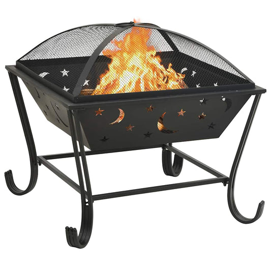 311893 vidaXL Fire Pit with Poker 62 cm XXL Steel