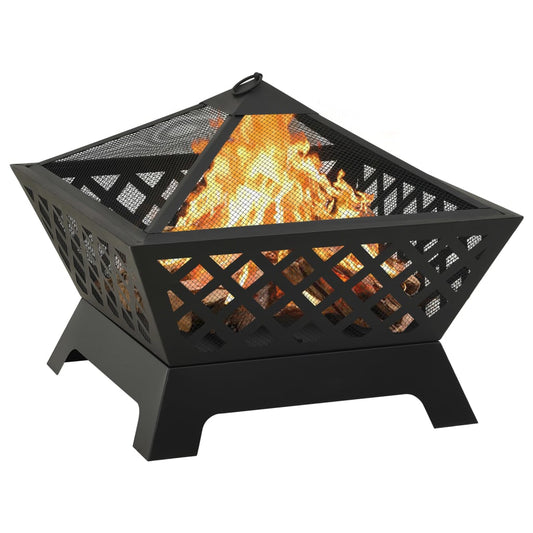311894 vidaXL Fire Pit with Poker 64 cm XXL Steel