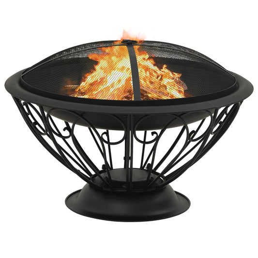 311895 vidaXL Fire Pit with Poker 75 cm XXL Steel