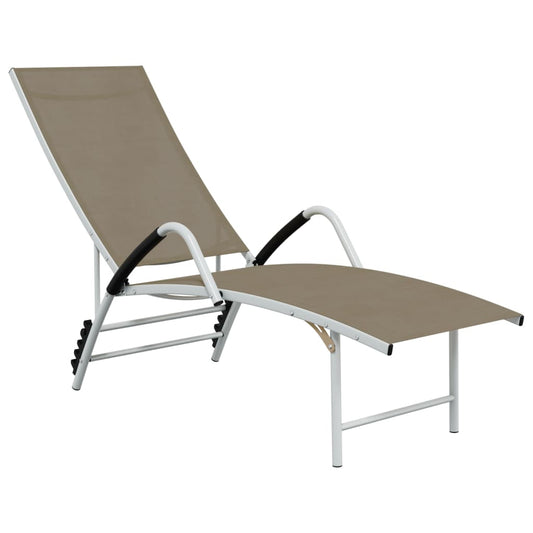 vidaXL Sun Lounger | Taupe | Textilene, Aluminium | Standard