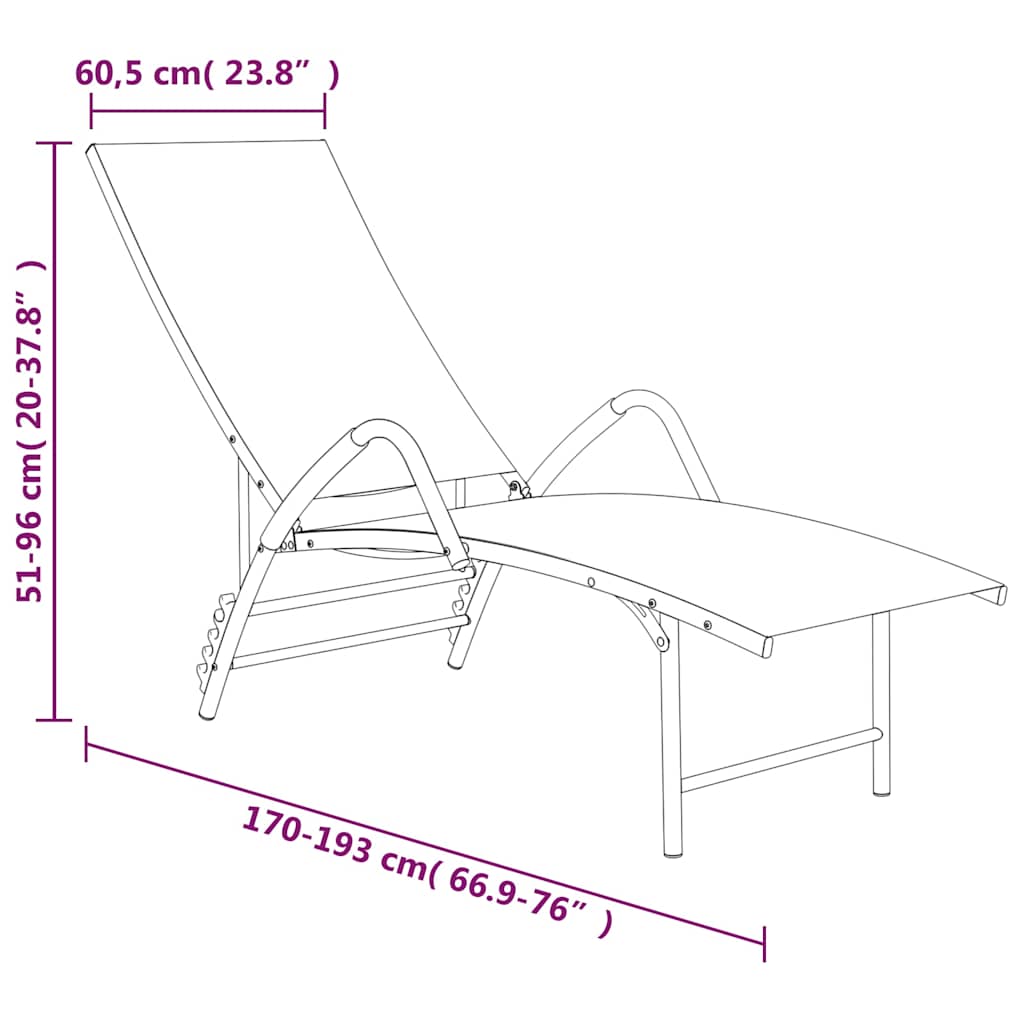 310523 vidaXL Sun Lounger Textilene and Aluminium Taupe