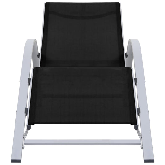 vidaXL Sunlounger | Black | Textilene, Aluminium, Steel | Standard | Ergonomic