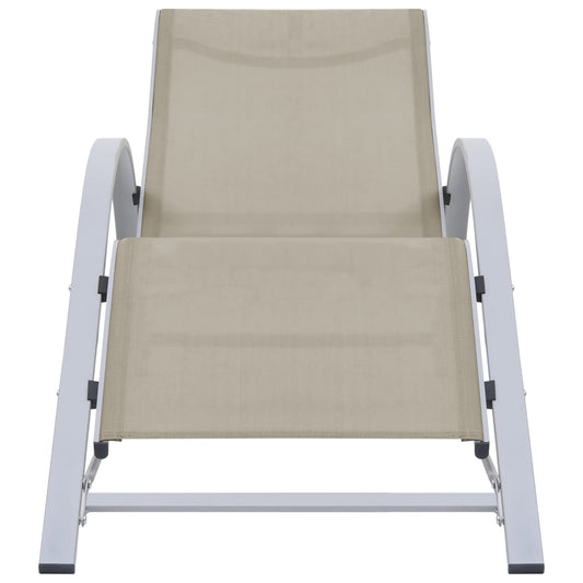 vidaXL Sunlounger Textilene and Aluminium Cream