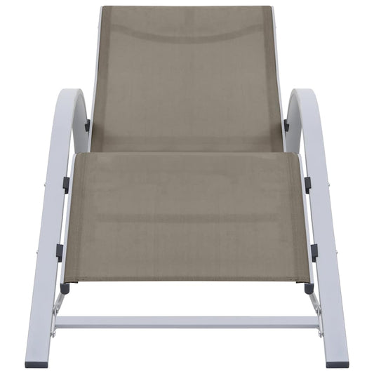310537 vidaXL Sunlounger Textilene and Aluminium Taupe