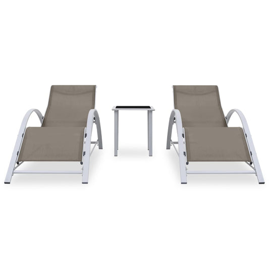 vidaXL Sun Lounger | Taupe | Textilene, Aluminium, Steel | Standard