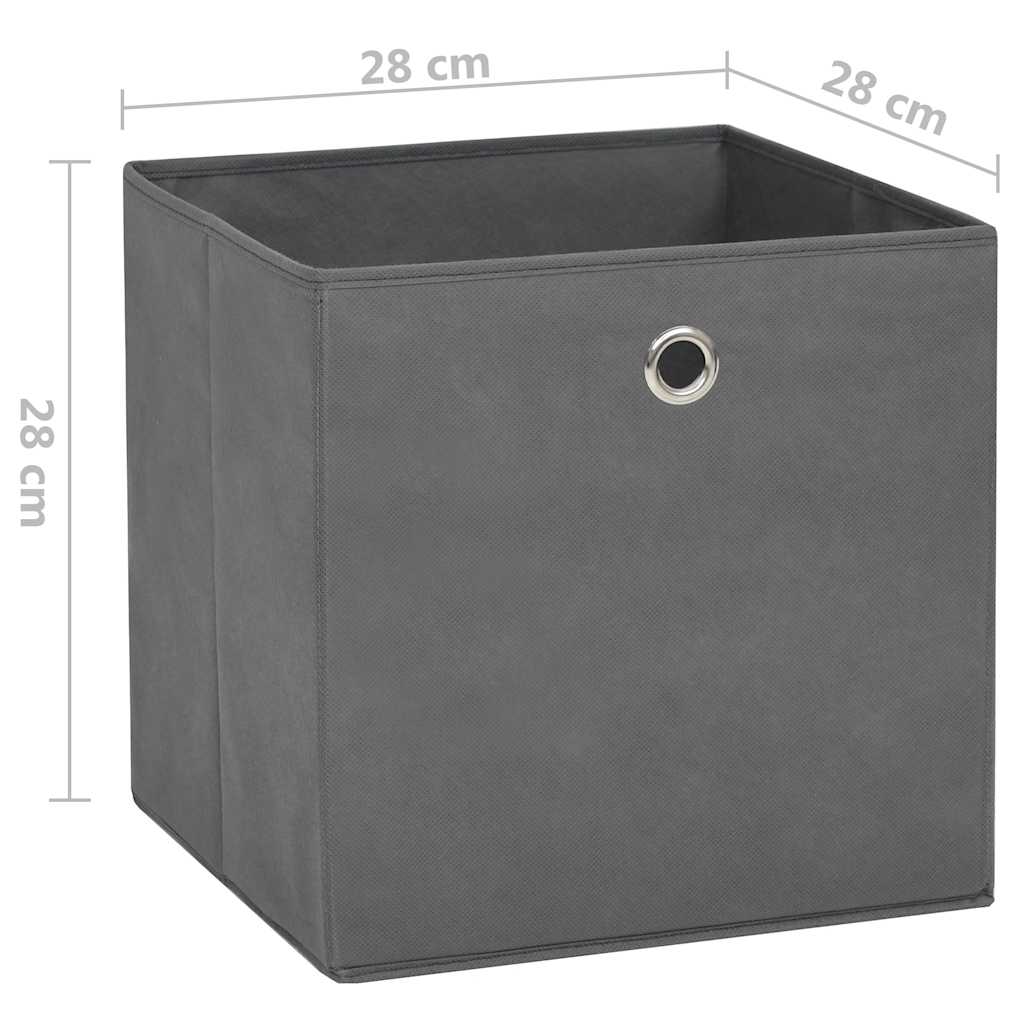 vidaXL Storage Boxes 4 pcs Non-woven Fabric 28x28x28 cm Grey