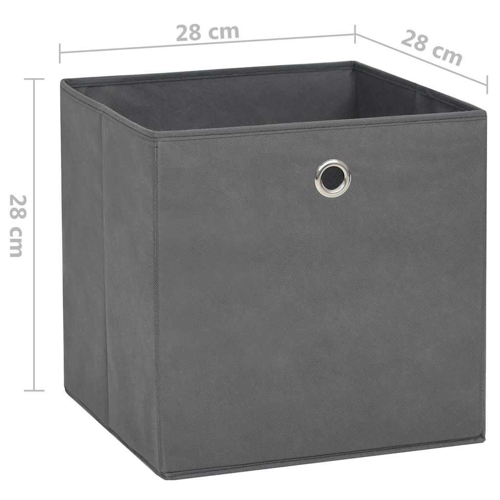 vidaXL Storage Boxes 4 pcs Non-woven Fabric 28x28x28 cm Grey