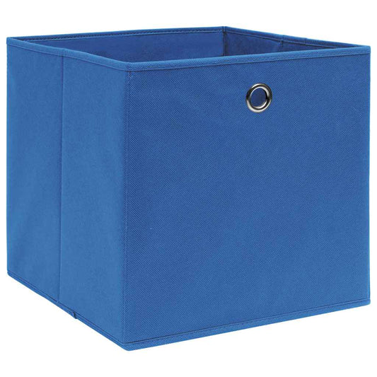 vidaXL Storage Box | Set of 4 | Blue | Non-woven fabric | Small | Foldable