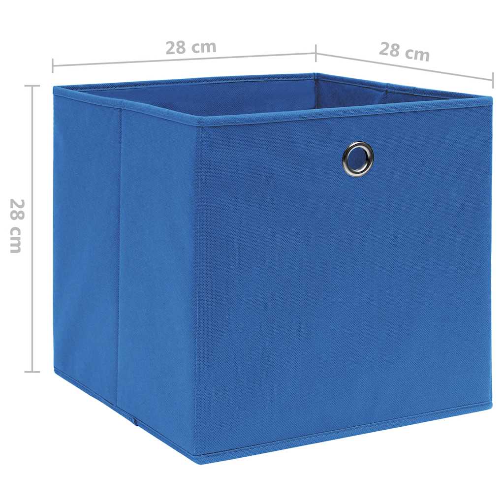 vidaXL Storage Box | Set of 4 | Blue | Non-woven fabric | Small | Foldable