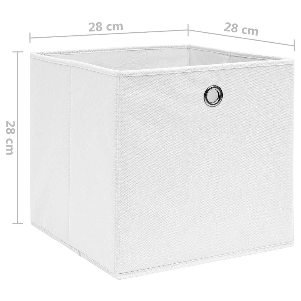 vidaXL Storage Boxes 4 pcs Non-woven Fabric 28x28x28 cm White
