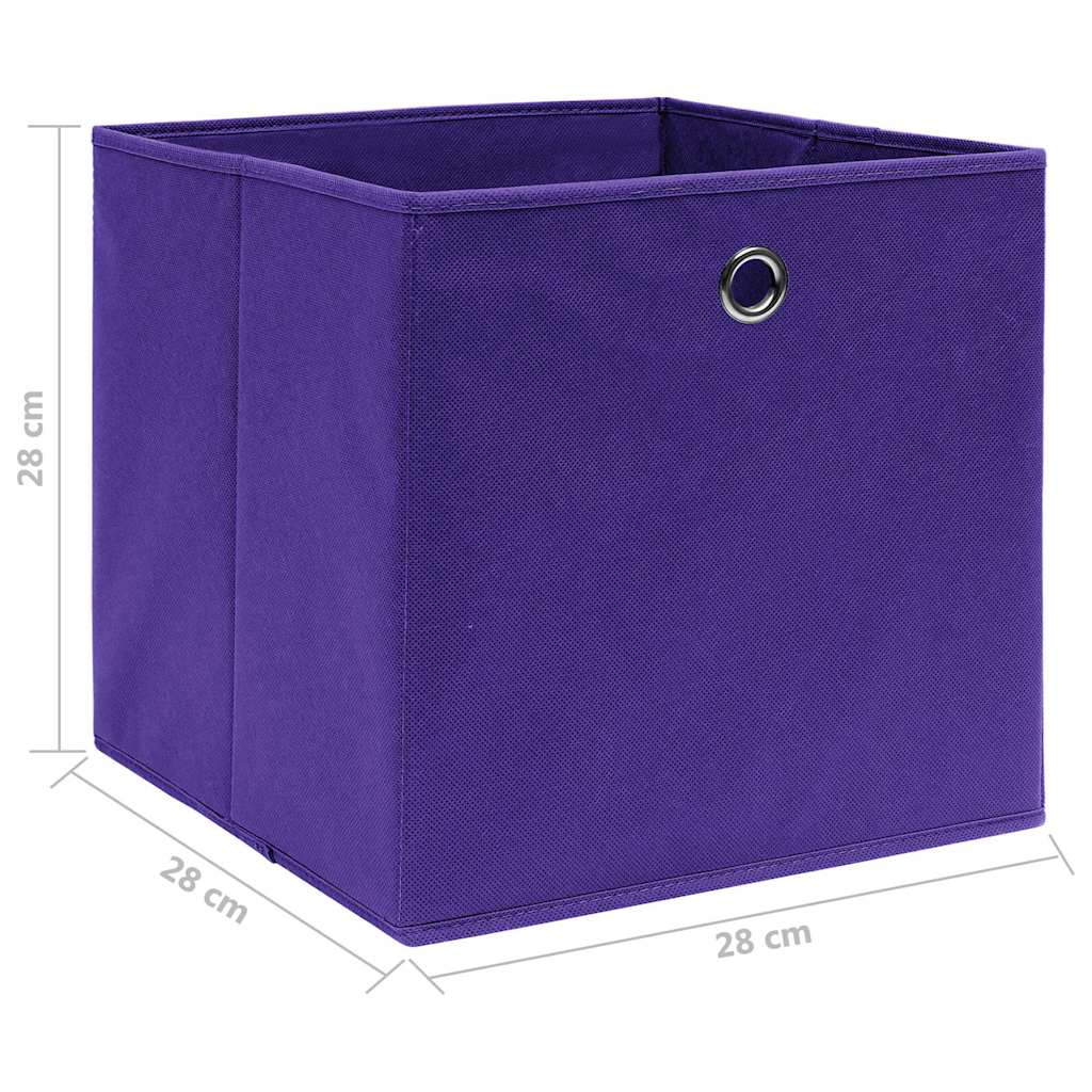 vidaXL Storage Boxes 4 pcs Non-woven Fabric 28x28x28 cm Purple