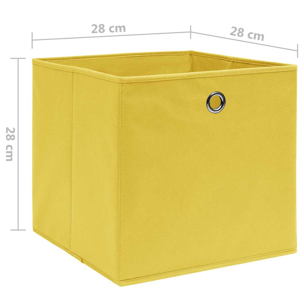 vidaXL Storage Boxes 10 pcs Non-woven Fabric 28x28x28 cm Yellow