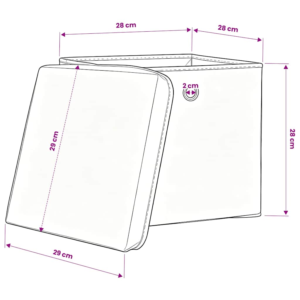vidaXL Storage Boxes with Covers 4 pcs 28x28x28 cm Baby Blue