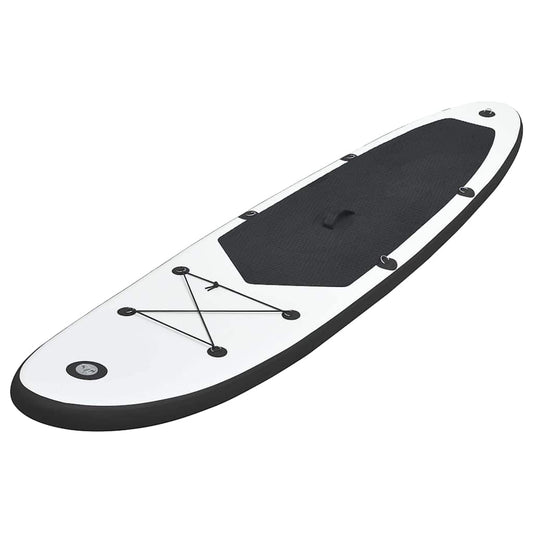 92730 vidaXL Inflatable Stand Up Paddle Board Set Black and White