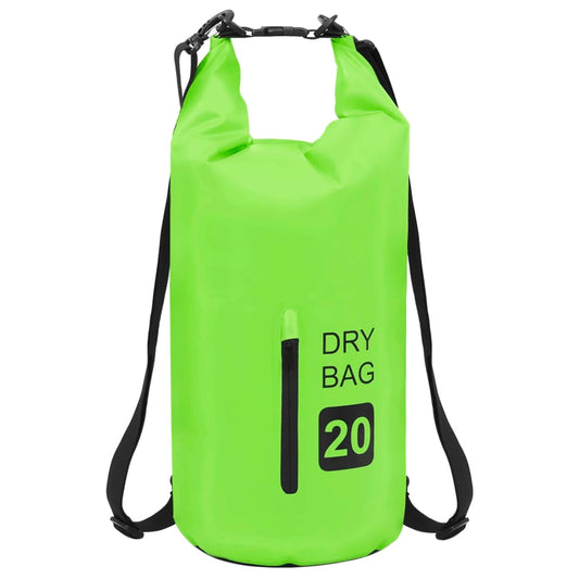 vidaXL Dry Bag with Zipper Green 20 L PVC