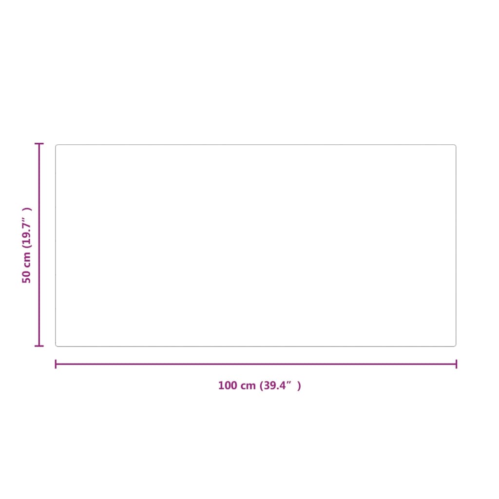 vidaXL Fireplace Glass Plate Rectangular 100x50 cm