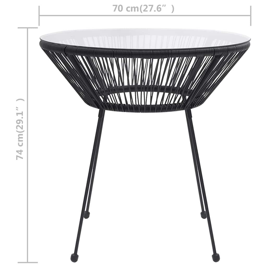 vidaXL Garden Dining Table | Black, Transparent
