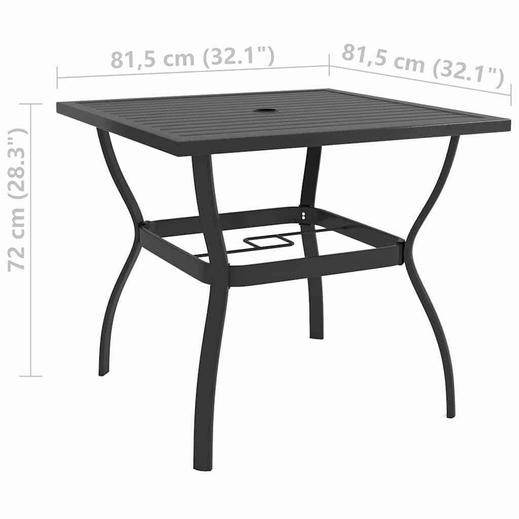 vidaXL Garden Table | Anthracite | Powder-coated steel | 81.5x81.5x72 cm
