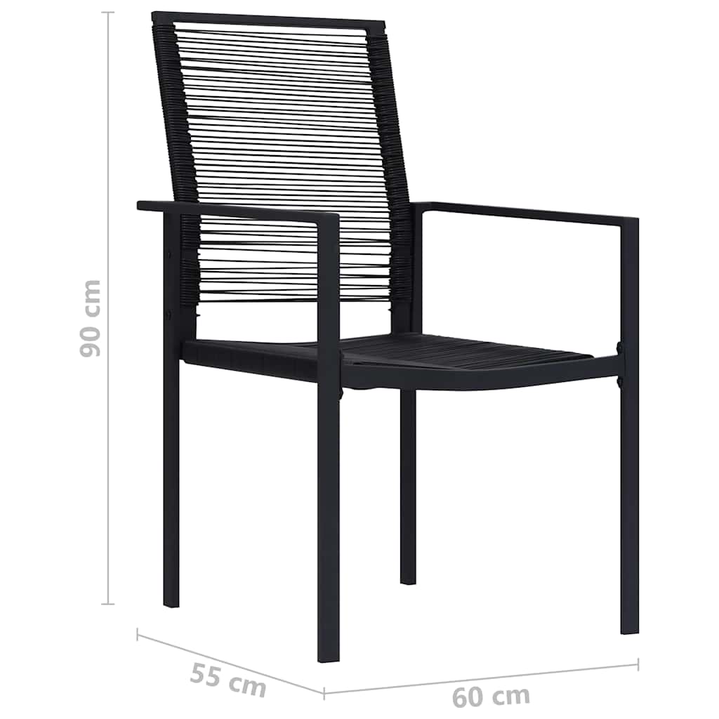 312171 vidaXL Garden Chairs 2 pcs PVC Rattan Black