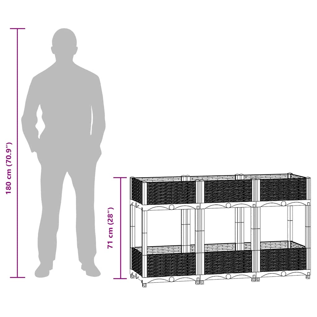 vidaXL Raised Bed 120x40x71 cm Polypropylene