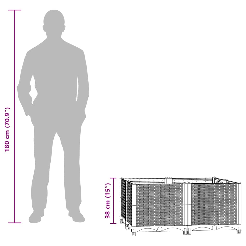 vidaXL Raised Bed 80x80x38 cm Polypropylene